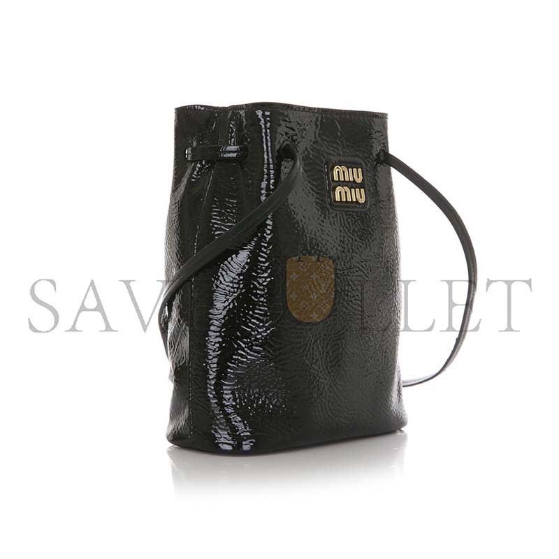 MIU MIU NAFLAC PATENT LEATHER BLACK MINI BAG 5NF460 (17*14*6cm)